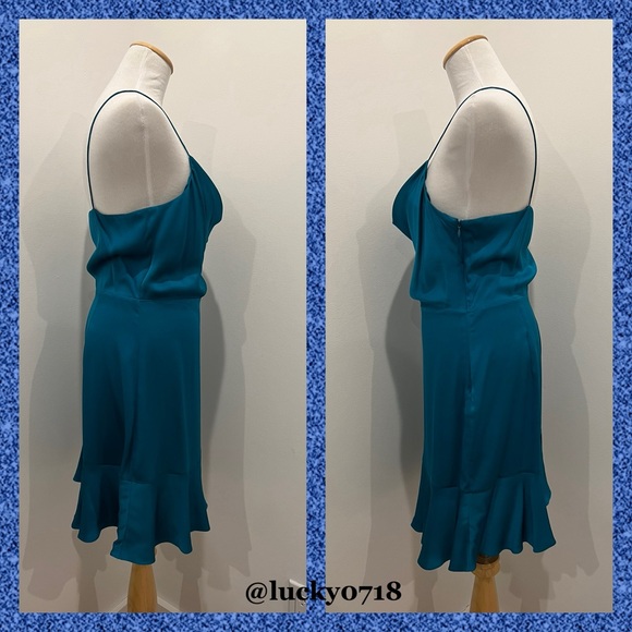 Intermix NWT Teal Blue Parker Mini Dress Sz 4 - Picture 4 of 8